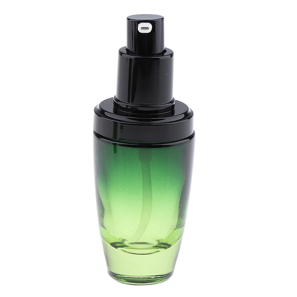 4x2x Empty Glass Makeup Container Face Cream Jars Pump Bottle Case for Travel 30ML