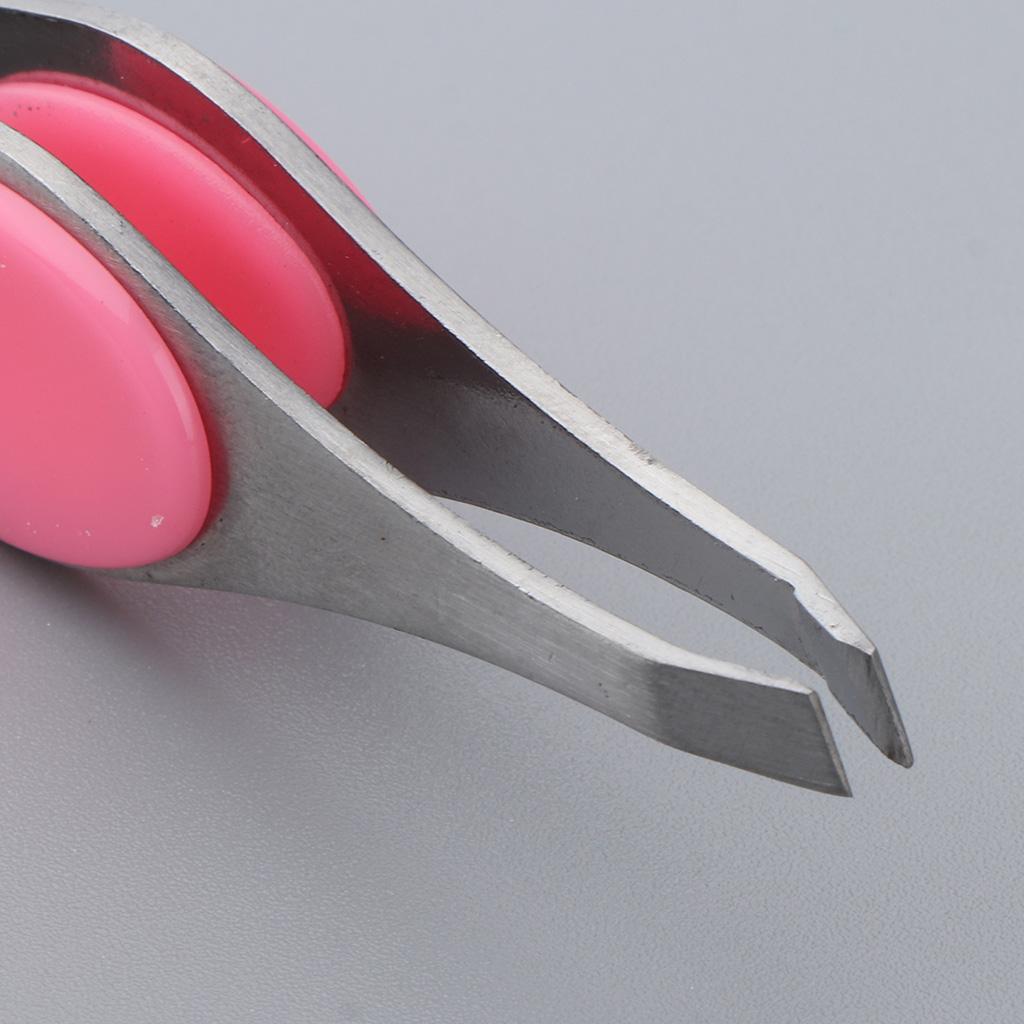 2x5x Stainless Slant Flat Tweezers for Eyebrow Shaping Facial Hair Removal 02