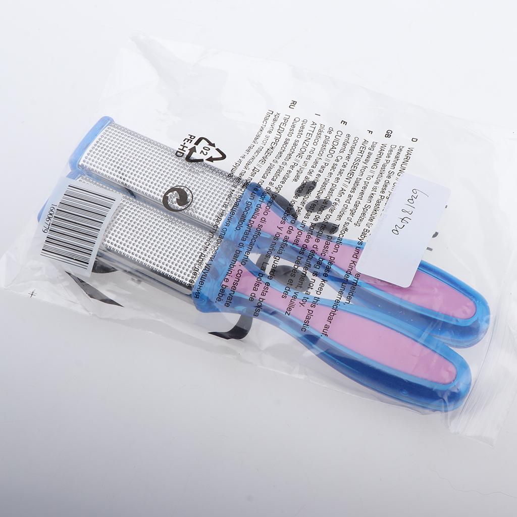 3x2pcs Dual Side Feet Care Scrub Dead Skin Callus Remover File Stainless Steel