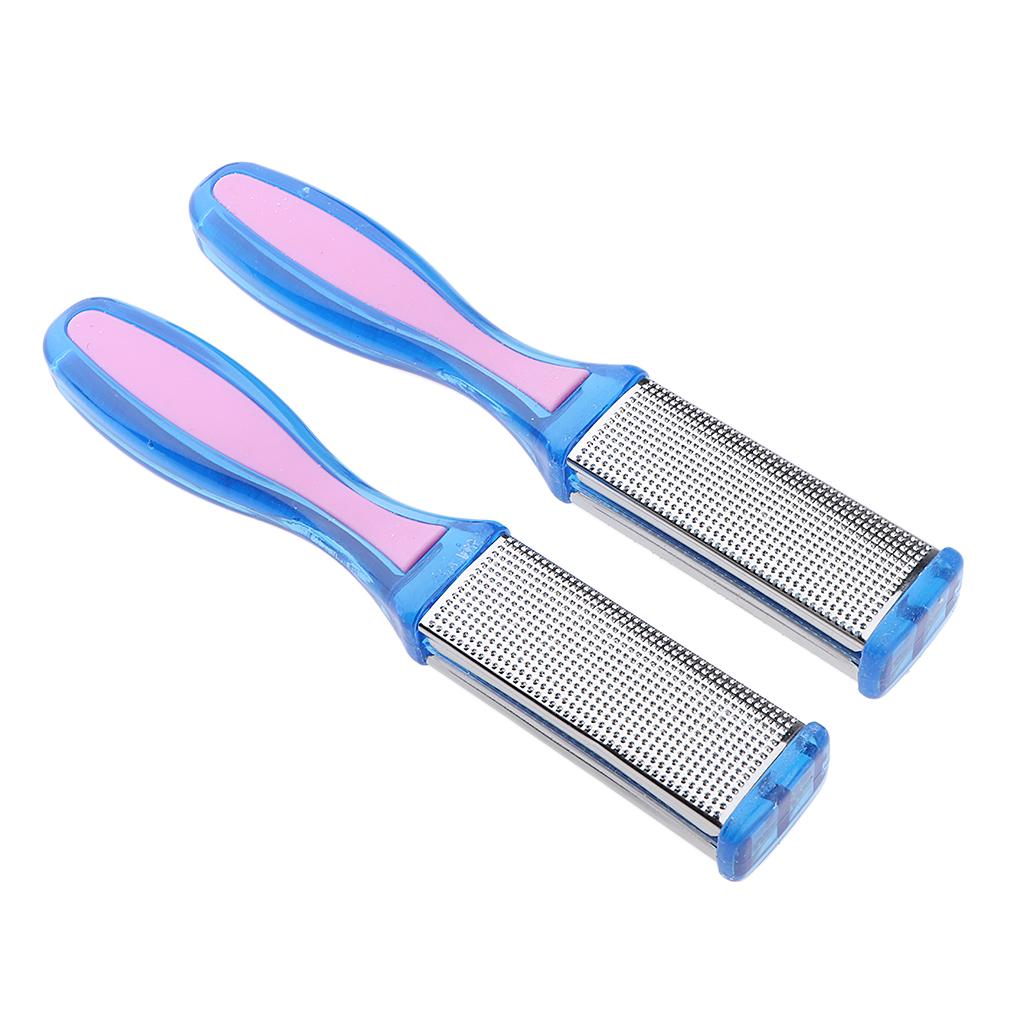 3x2pcs Dual Side Feet Care Scrub Dead Skin Callus Remover File Stainless Steel