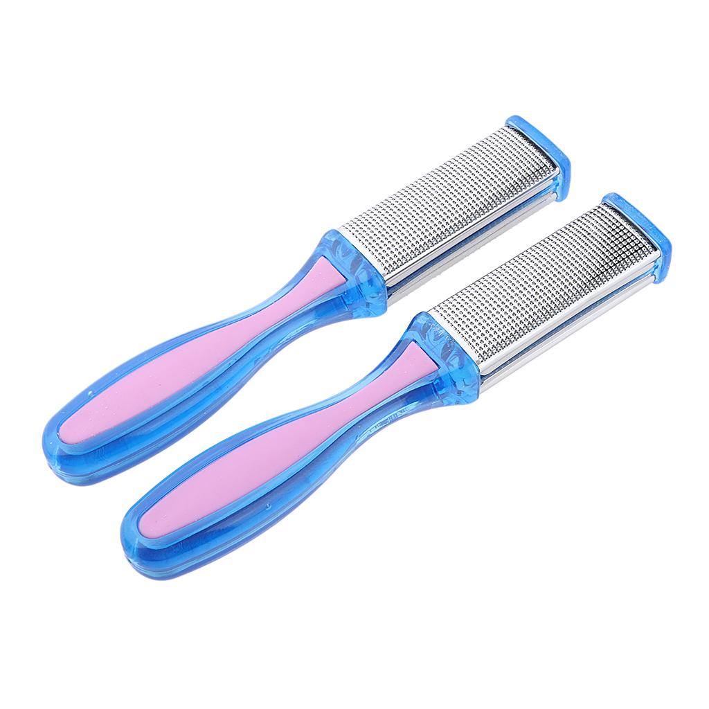 2x2pcs Dual Side Feet Care Scrub Dead Skin Callus Remover File Stainless Steel