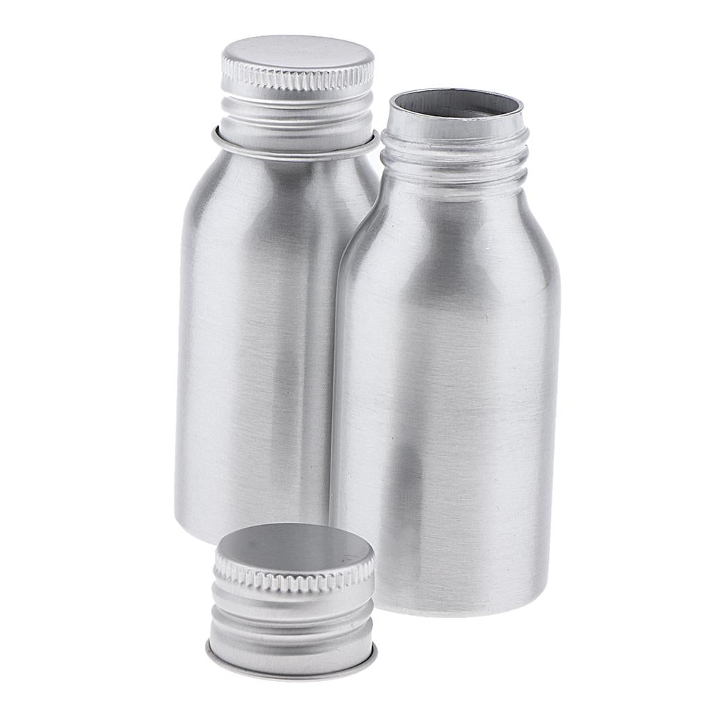 4x2Pcs Aluminum Empty Refillable Cream Lotion Bottle Travel Shampoo Container