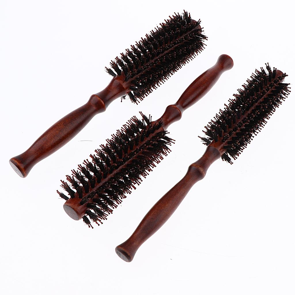 Anti-Static Round Hairbrush Hair Curling Styling Blow Dry Rolled Brush 3Pcs