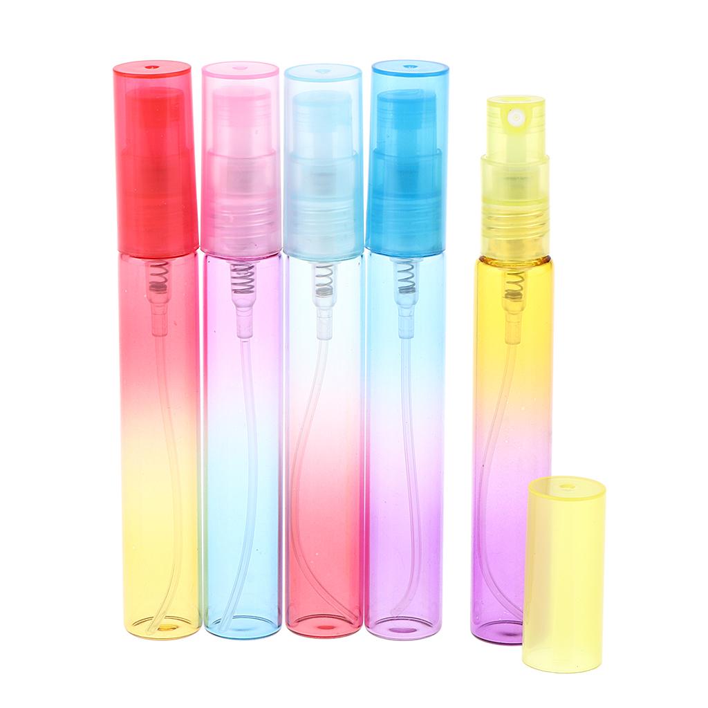6x5x Empty 4/8mL Refillable Perfume Bottles Pump Spray Tube Glass Vials 10 cm