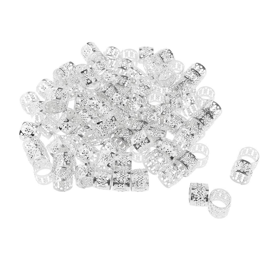 200Pcs Heart Metal Cuffs Hair Extension Decorations Dreadlocks Beads Tubes