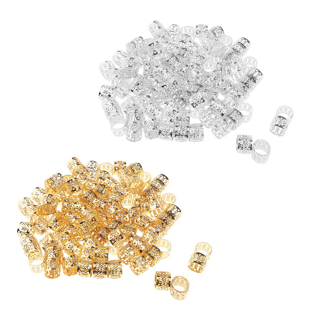 200Pcs Heart Metal Cuffs Hair Extension Decorations Dreadlocks Beads Tubes