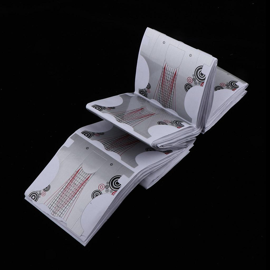 4xNail Art Tips Extension Guide Form Stickers for Acrylic UV Gel 100pcs Gray