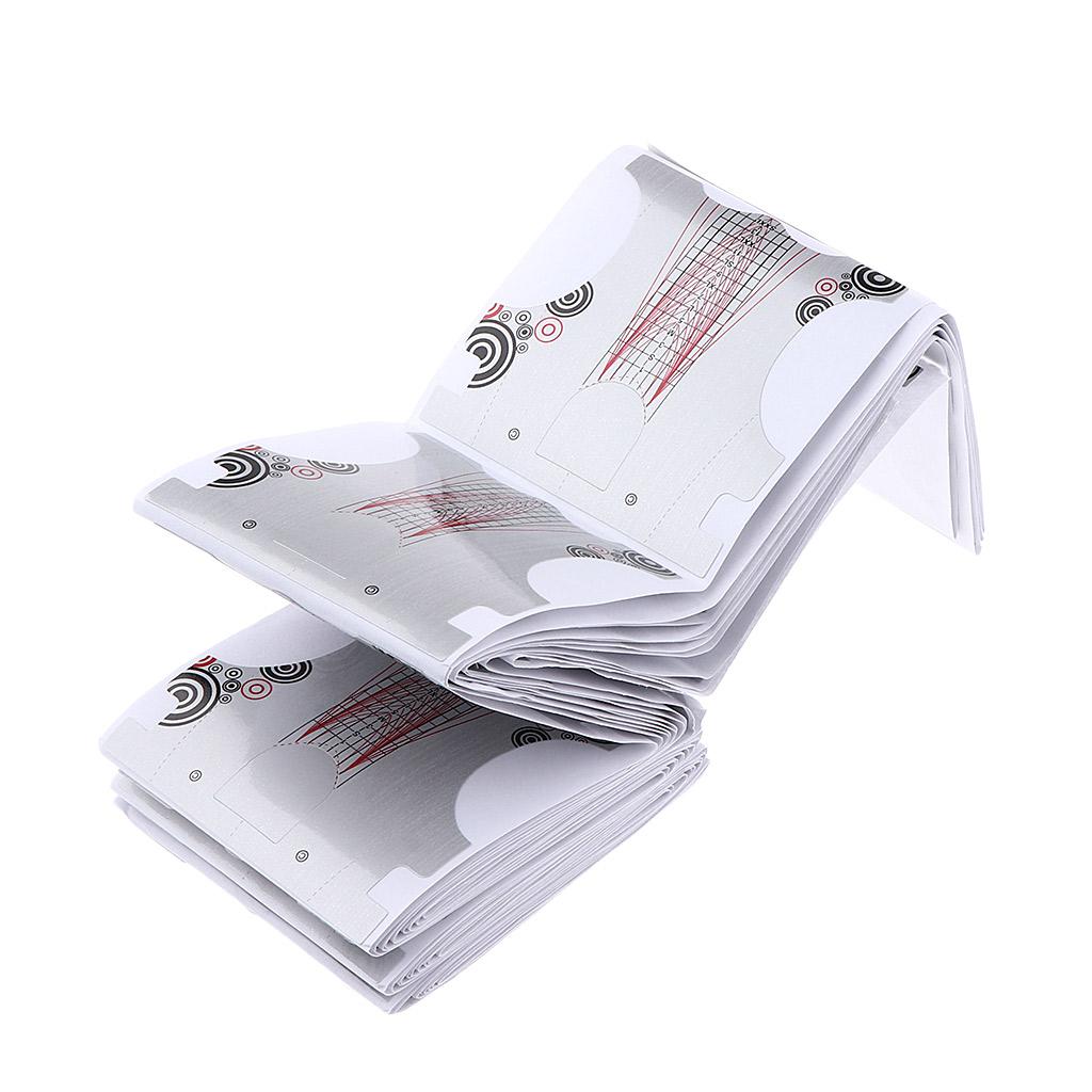 4xNail Art Tips Extension Guide Form Stickers for Acrylic UV Gel 100pcs Gray