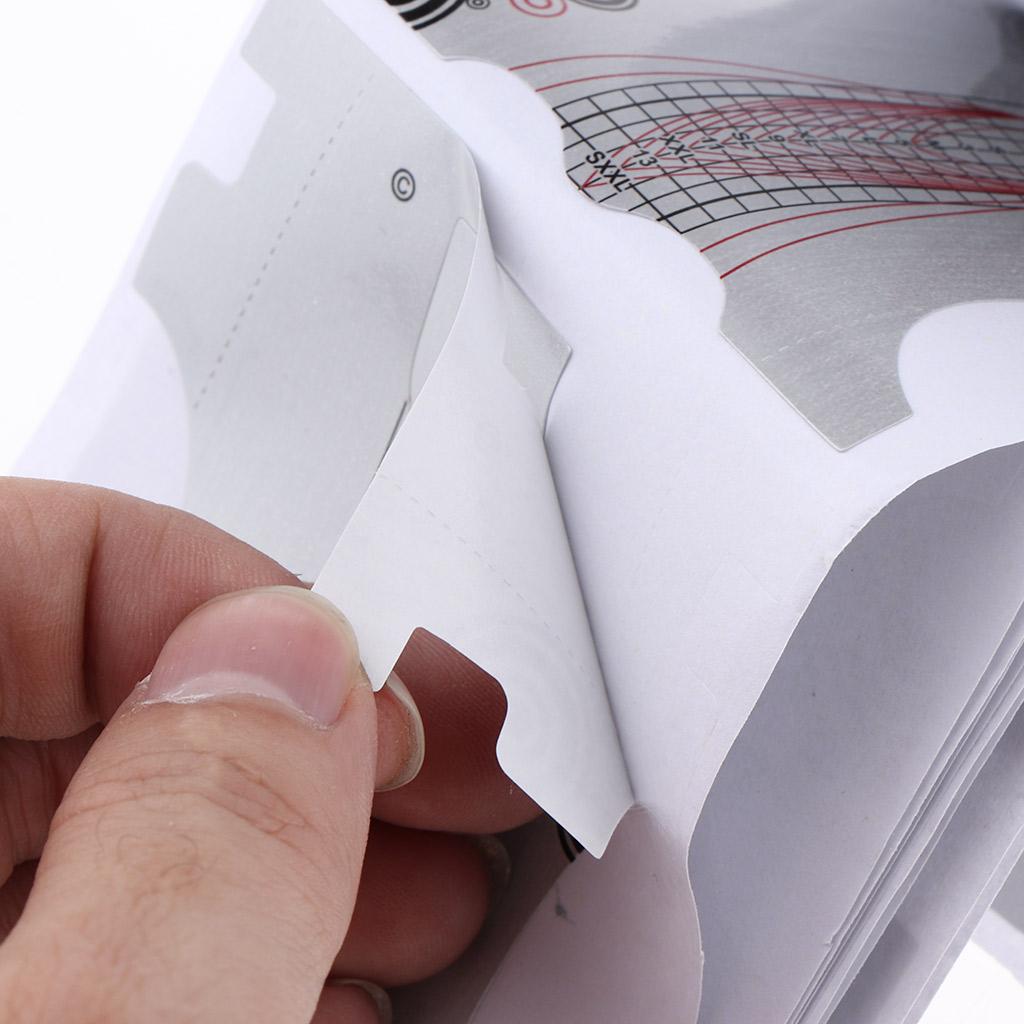 4xNail Art Tips Extension Guide Form Stickers for Acrylic UV Gel 100pcs Gray