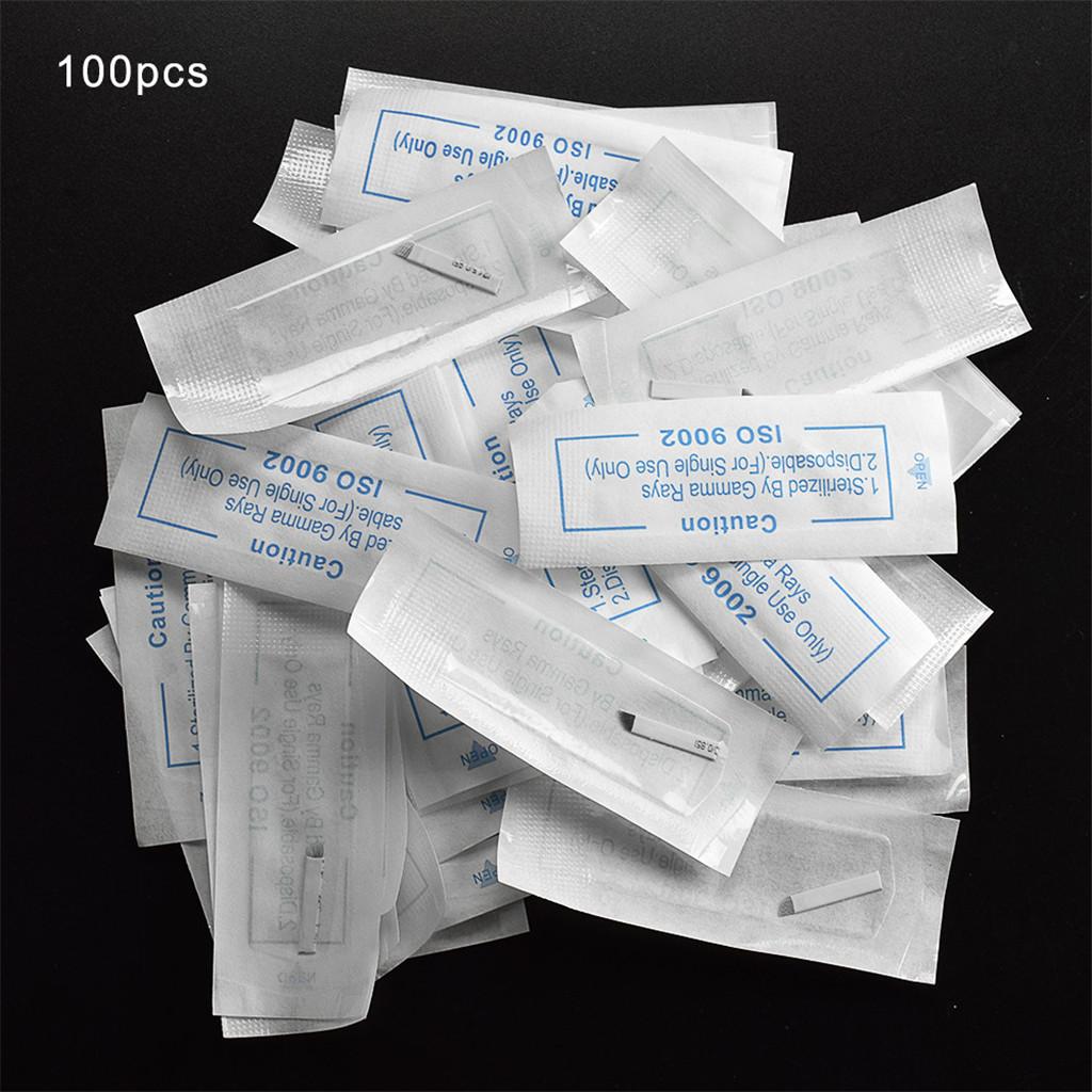 100X Stainless Steel Tattoo Eyebrow Acne Removal Beauty Needles 12Needles