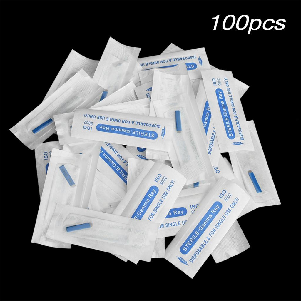 100x Eyebrow Blades Microblading Tattoo Brows Needles Makeup Tools 18 Pins