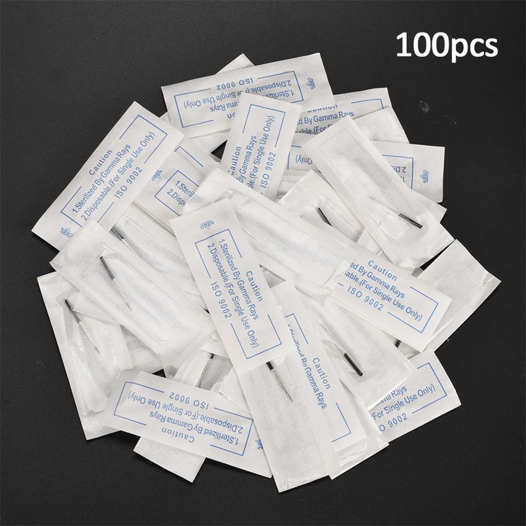 100pcs Stainless Steel Microblading Eyebrow Tattoo Disposable Blades Needles 7R