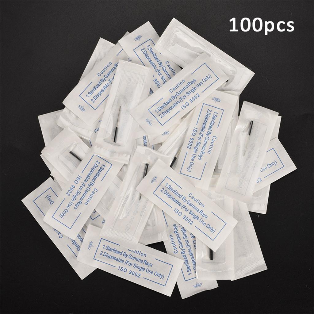 100pcs Stainless Steel Microblading Eyebrow Tattoo Disposable Blades Needles 11R