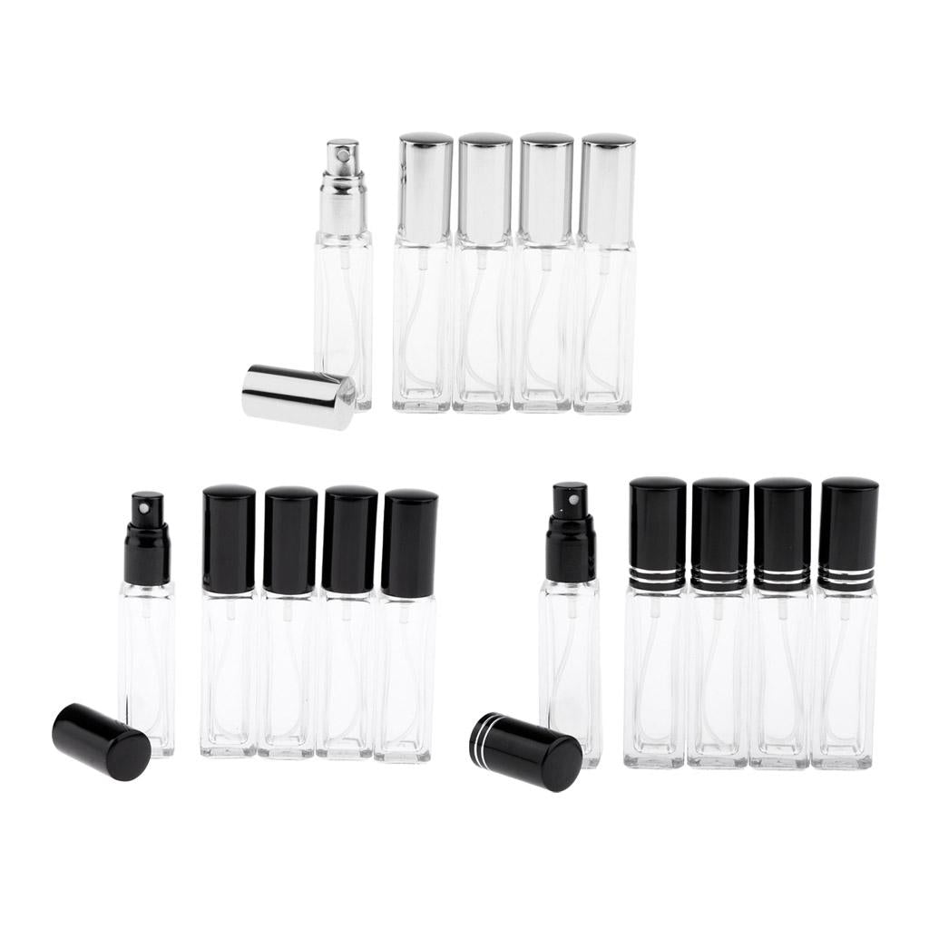 2x5x 8ml Refillable Perfume Atomizer Empty Spray Bottle Silver Cap