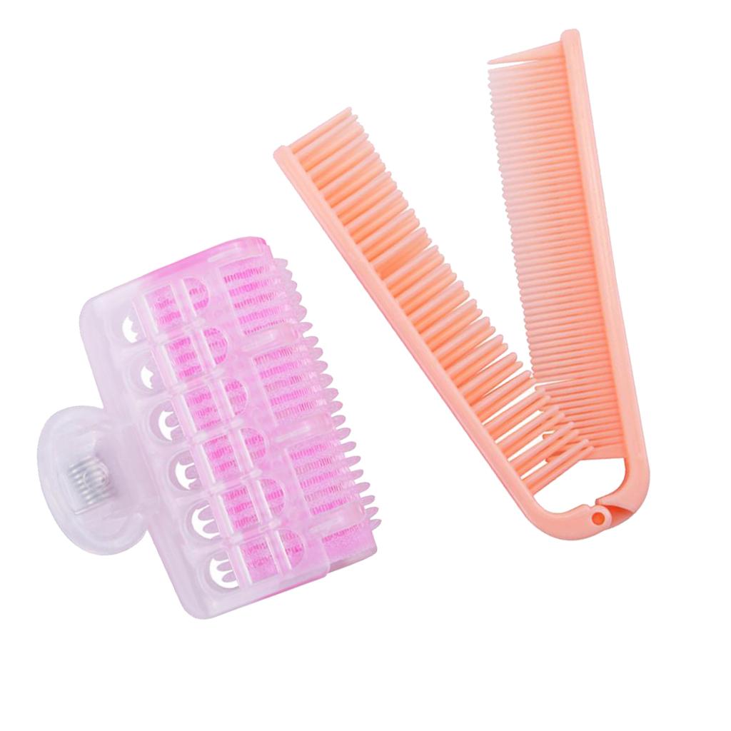 4xHairdressing Tools Set Hair Straightener Comb+Hair Roller Curler+Roller Clip