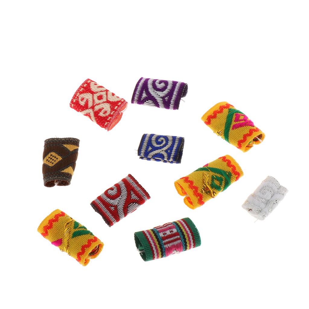 4x10x Knitted Hair Cuffs Dreadlock Beads For DIY Braids Beard Pendants Charms
