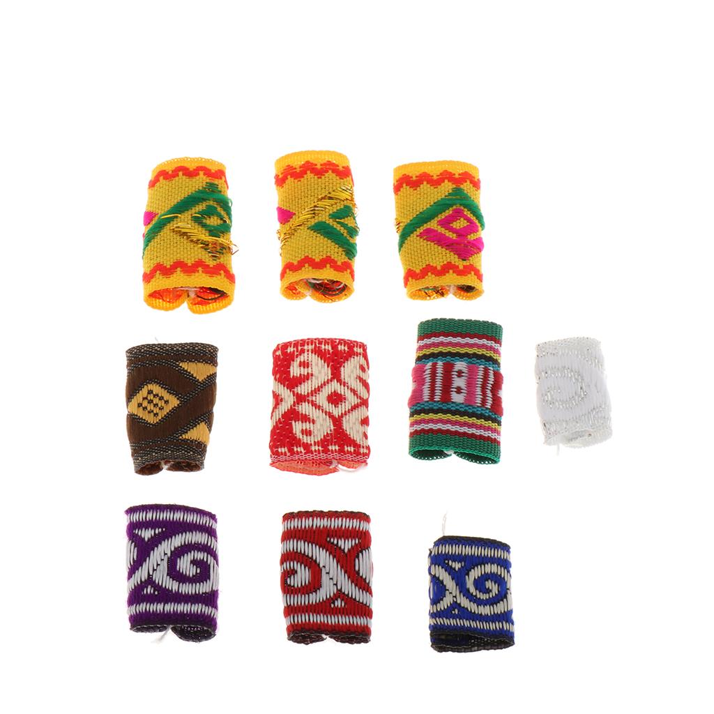 3x10x Knitted Hair Cuffs Dreadlock Beads For DIY Braids Beard Pendants Charms