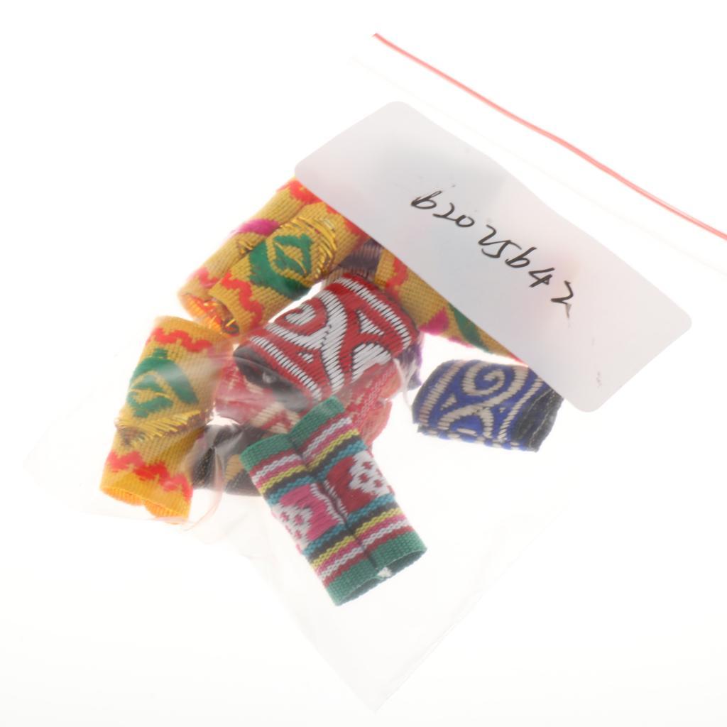 2x10x Knitted Hair Cuffs Dreadlock Beads For DIY Braids Beard Pendants Charms