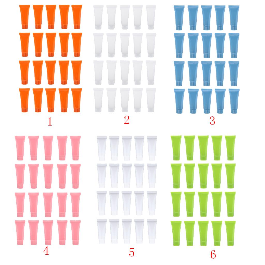 20x 10ml Empty Plastic Tubes Bottles for Body Lotion Cream Lip Gloss Orange