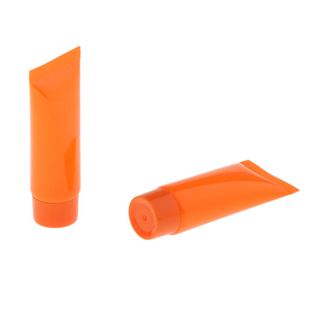 20x 10ml Empty Plastic Tubes Bottles for Body Lotion Cream Lip Gloss Orange