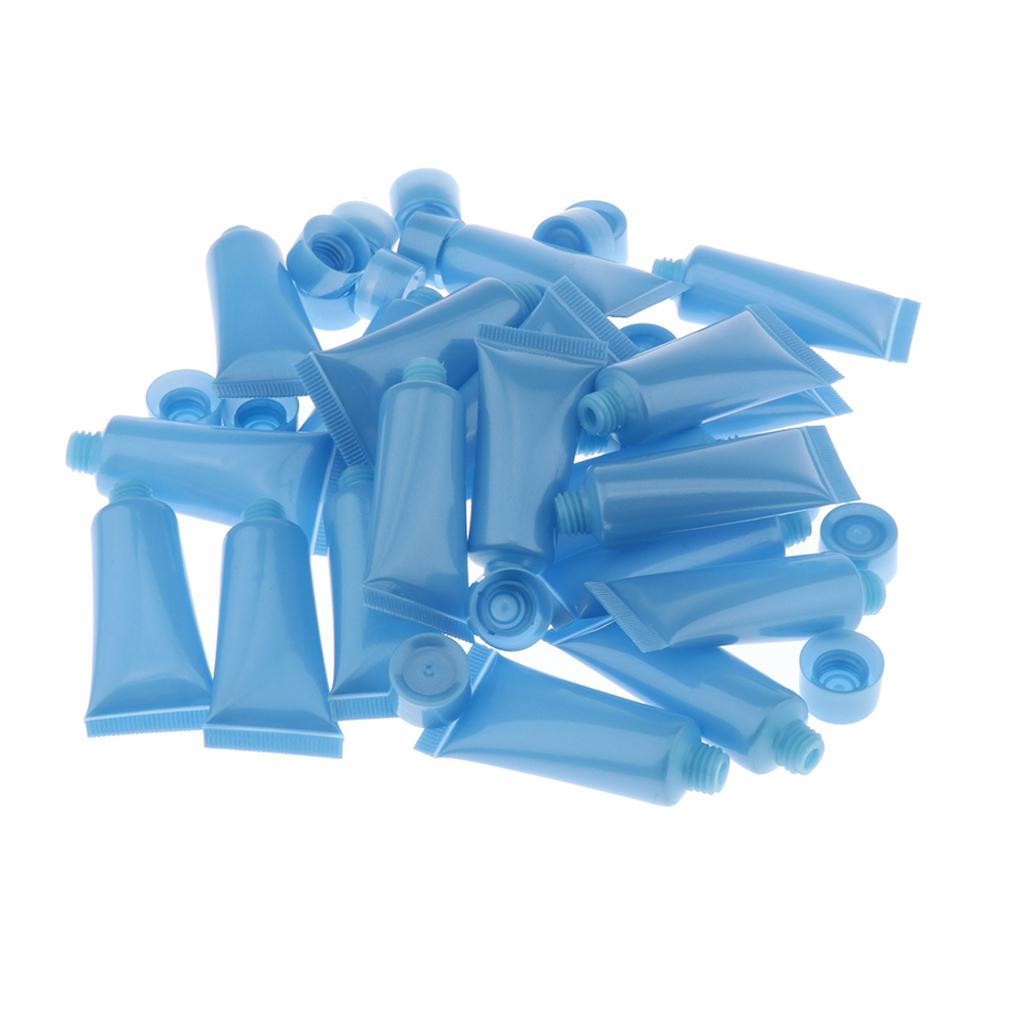 20x 10ml Empty Plastic Tubes Bottles for Body Lotion Cream Lip Gloss Blue