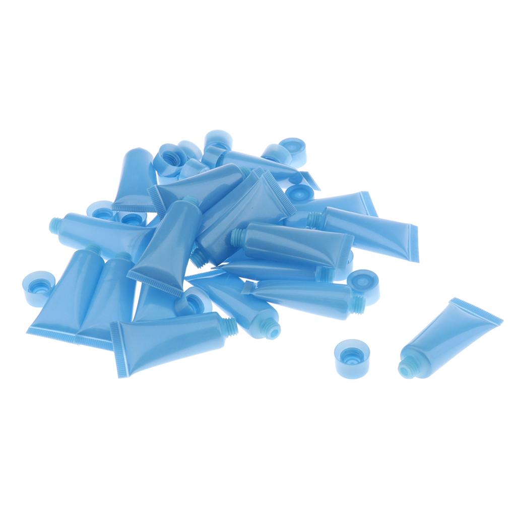 20x 10ml Empty Plastic Tubes Bottles for Body Lotion Cream Lip Gloss Blue