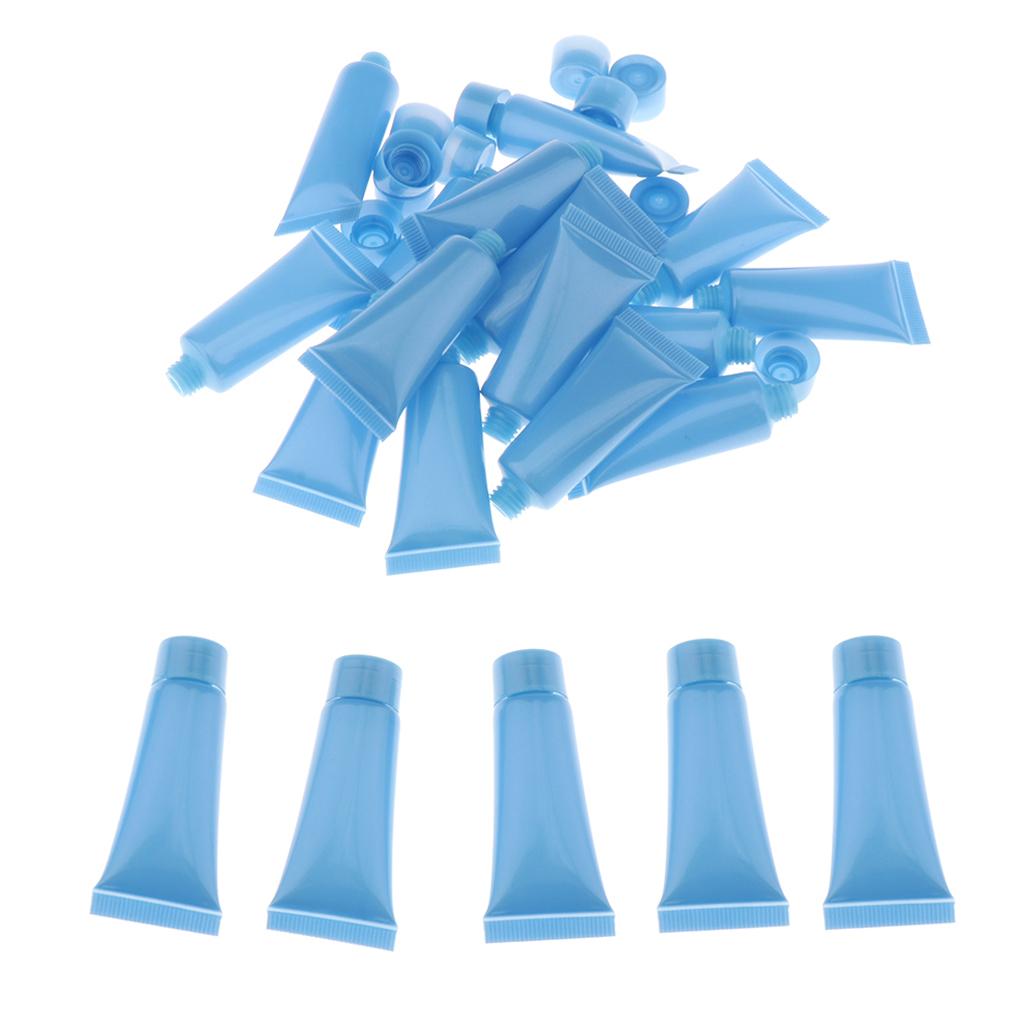 20x 10ml Empty Plastic Tubes Bottles for Body Lotion Cream Lip Gloss Blue