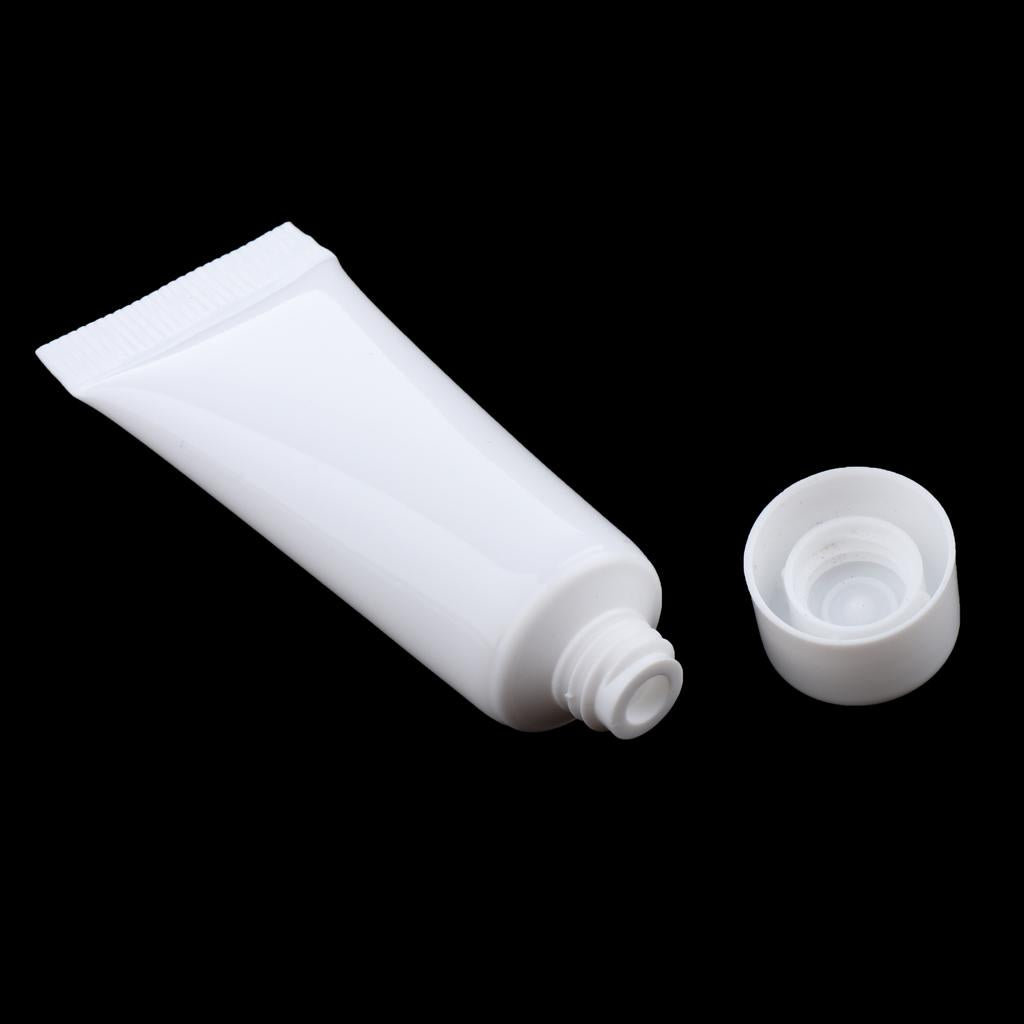 20x 10ml Empty Plastic Tubes Bottles for Body Lotion Cream Lip Gloss White