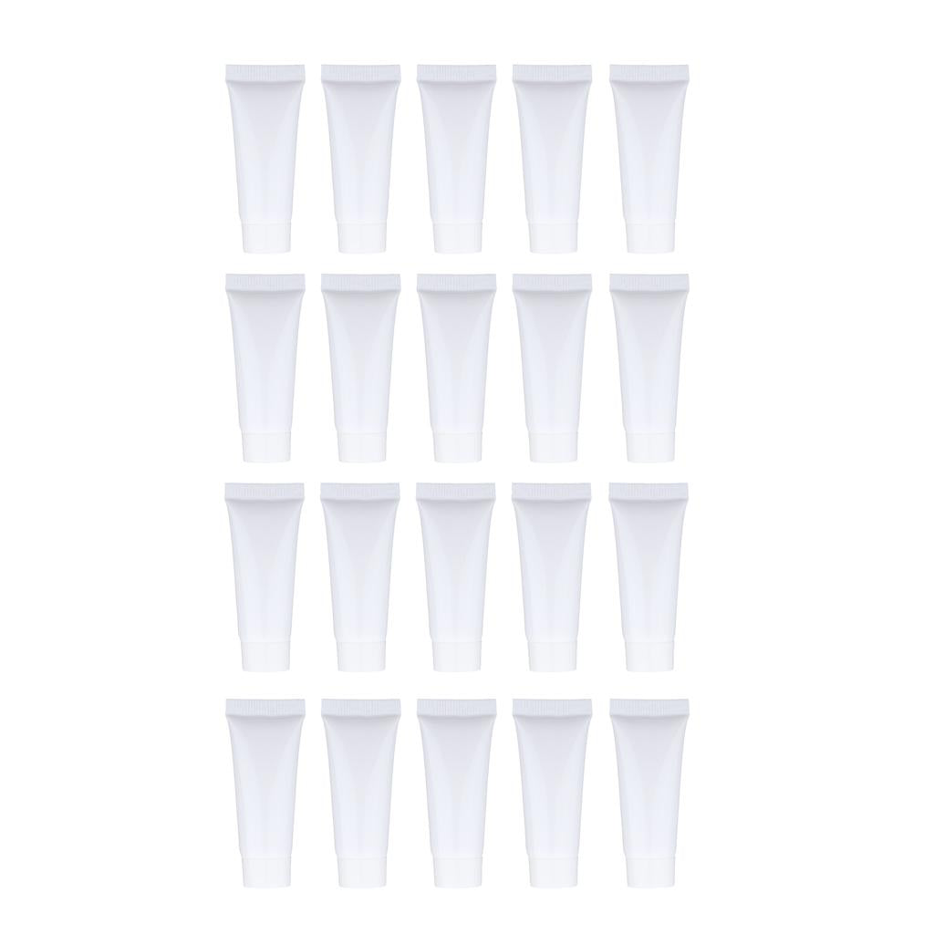 20x 10ml Empty Plastic Tubes Bottles for Body Lotion Cream Lip Gloss White