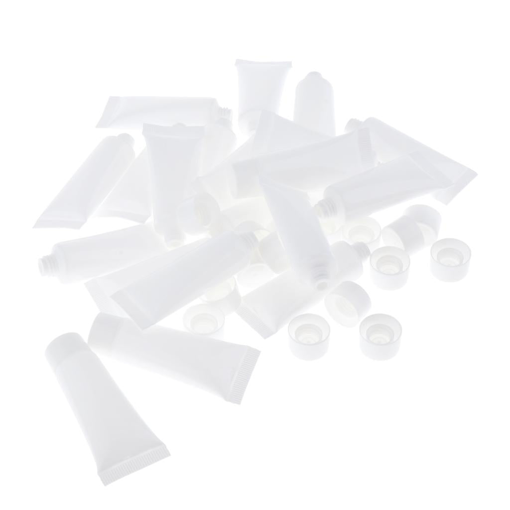 20x 10ml Empty Plastic Tubes Bottles for Body Lotion Cream Lip Gloss White