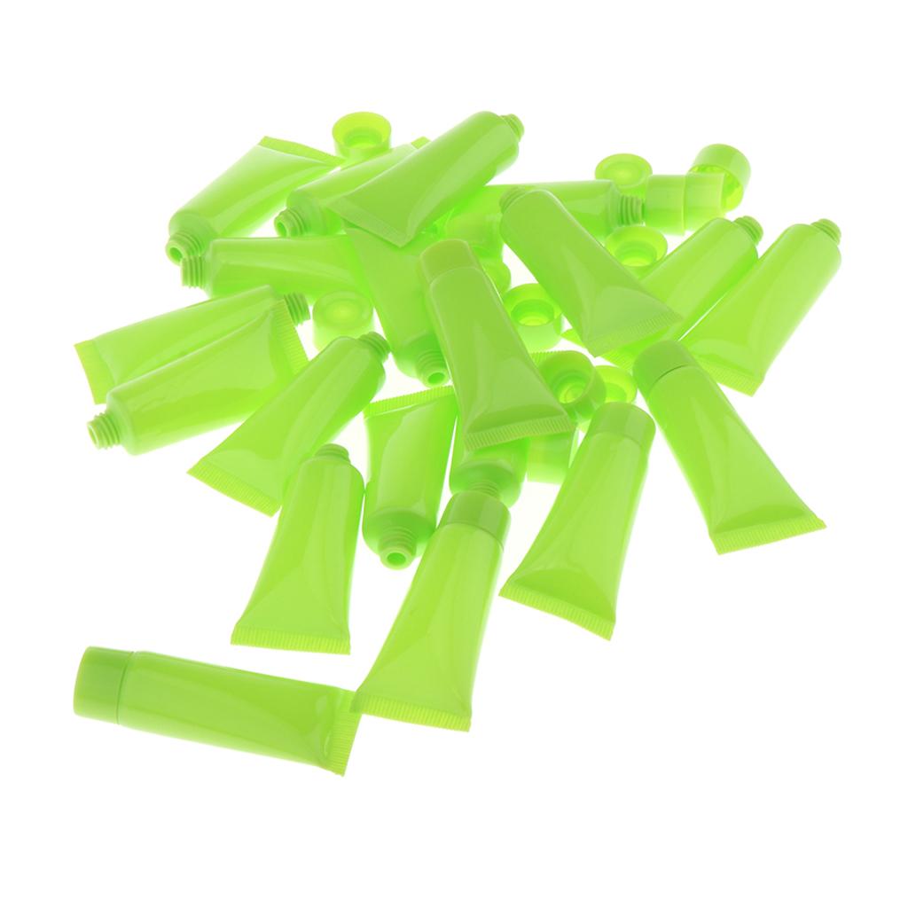 20x 10ml Empty Plastic Tubes Bottles for Body Lotion Cream Lip Gloss Green