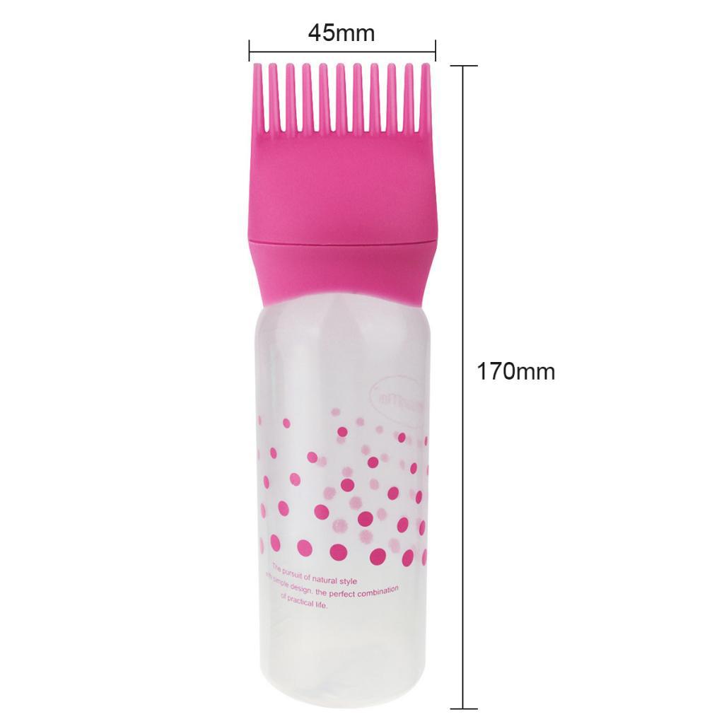 3x120ML Empty Hair Dye Dispensing Bottle Salon Hair Dyeing Applicator Pink
