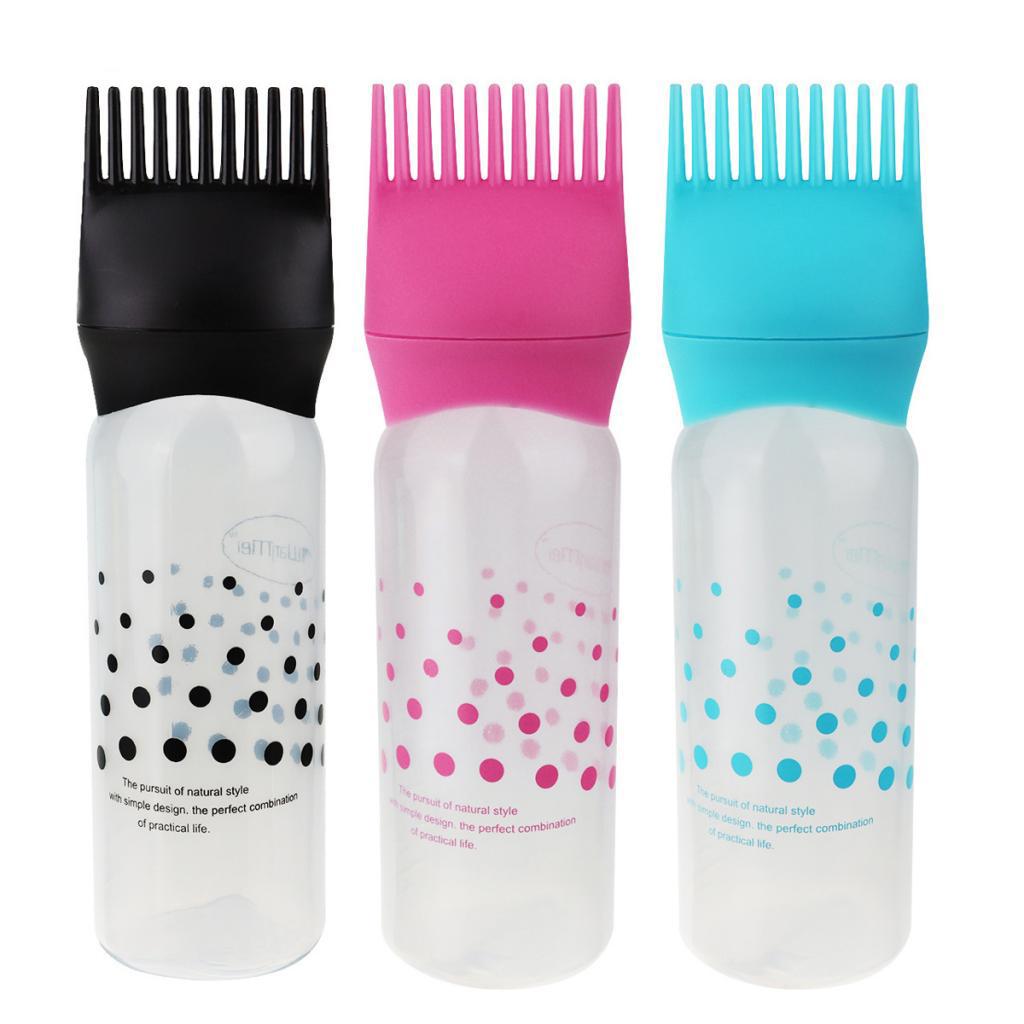 4x120ML Empty Hair Dye Dispensing Bottle Salon Hair Dyeing Applicator Pink