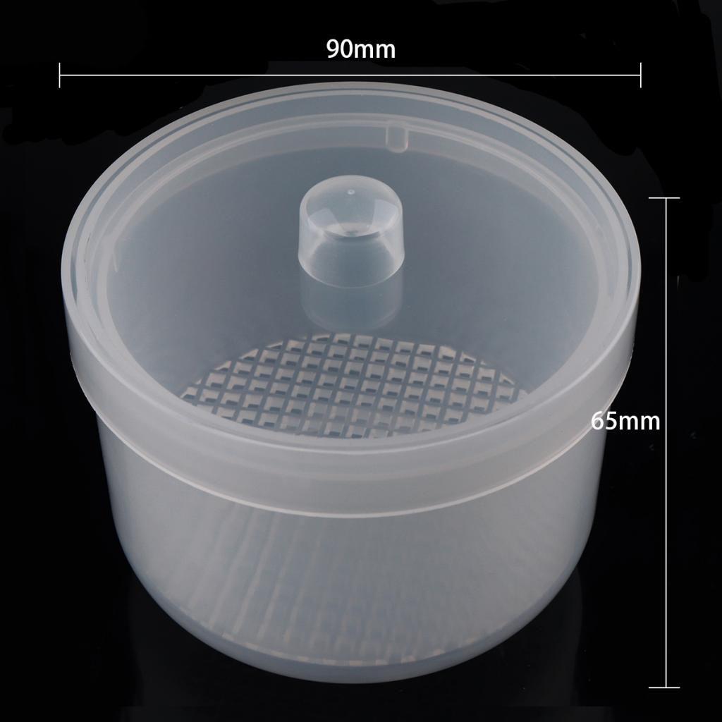 2xPlastic Nail Art Drill Bits Cleaning Storage Box Grinding Head Case Clear