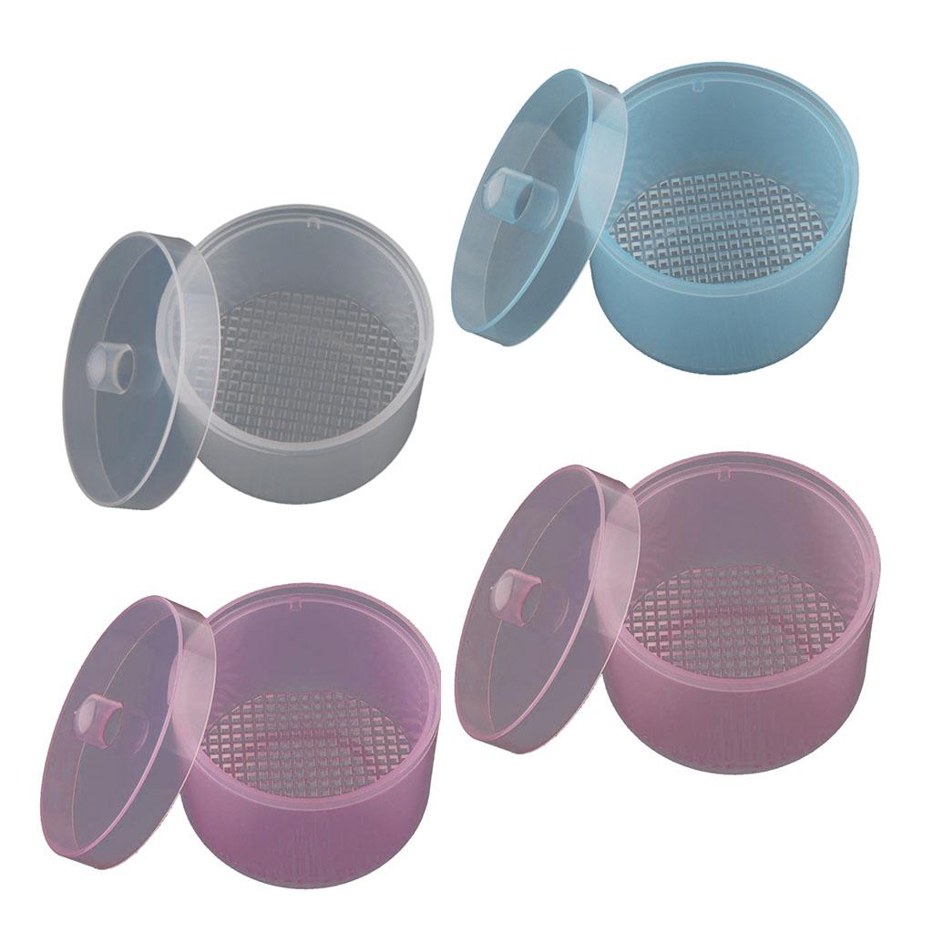 2xPlastic Nail Art Drill Bits Cleaning Storage Box Grinding Head Case Clear
