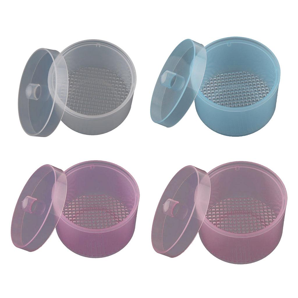 2xPlastic Nail Art Drill Bits Cleaning Storage Box Grinding Head Case Clear