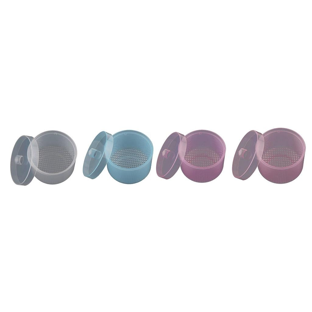 2xPlastic Nail Art Drill Bits Cleaning Storage Box Grinding Head Case Clear