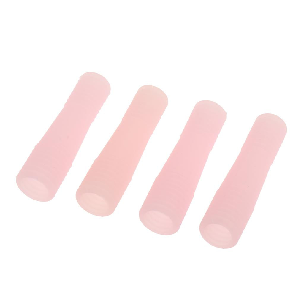 2x2 Pairs Silicone Cuticle Nipper Dead Skin Clipper Protective Cover Pink