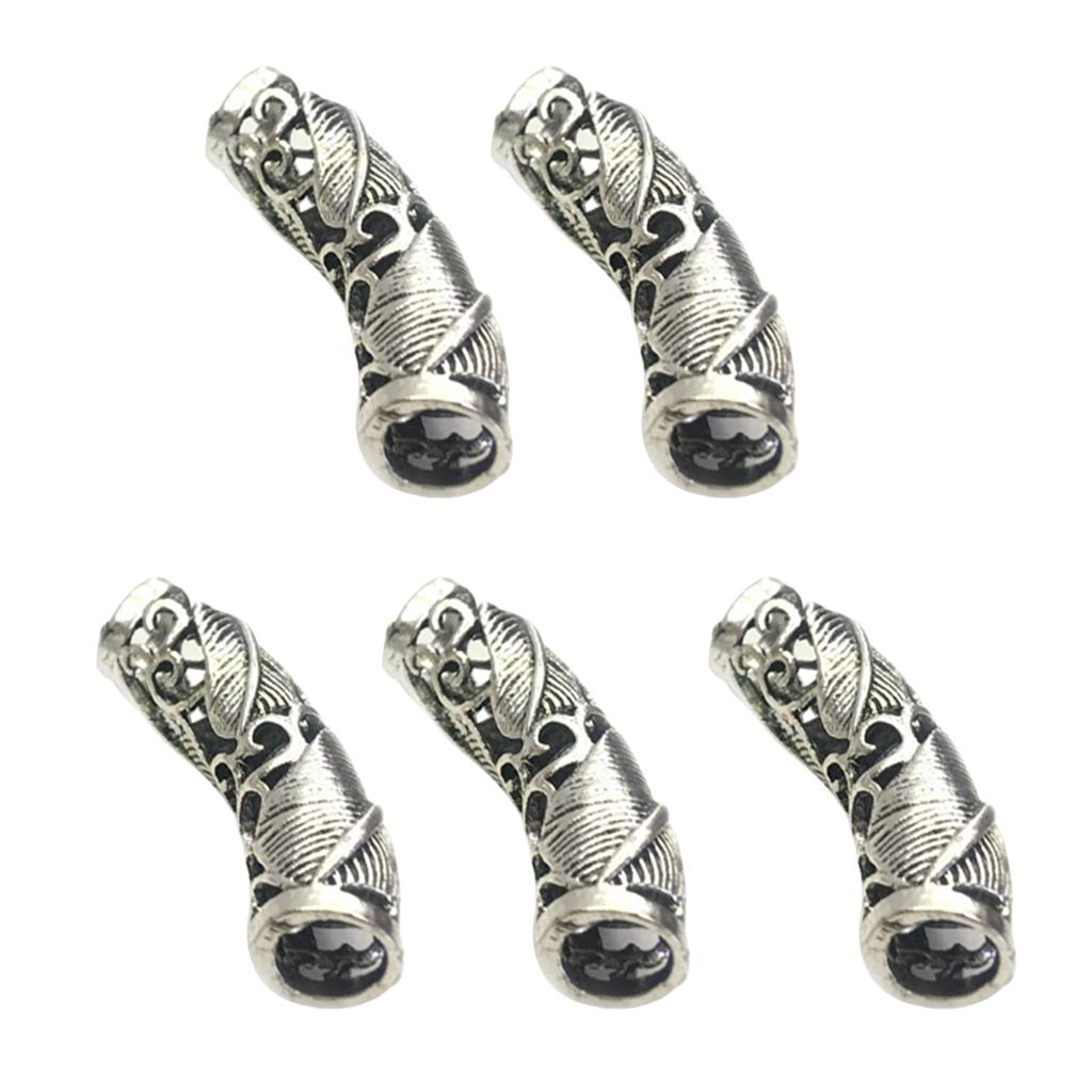 3x5pcs 9mm Alloy Metal Dreadlock Beads Hair Braid Rings DIY Cuff Clips Tube
