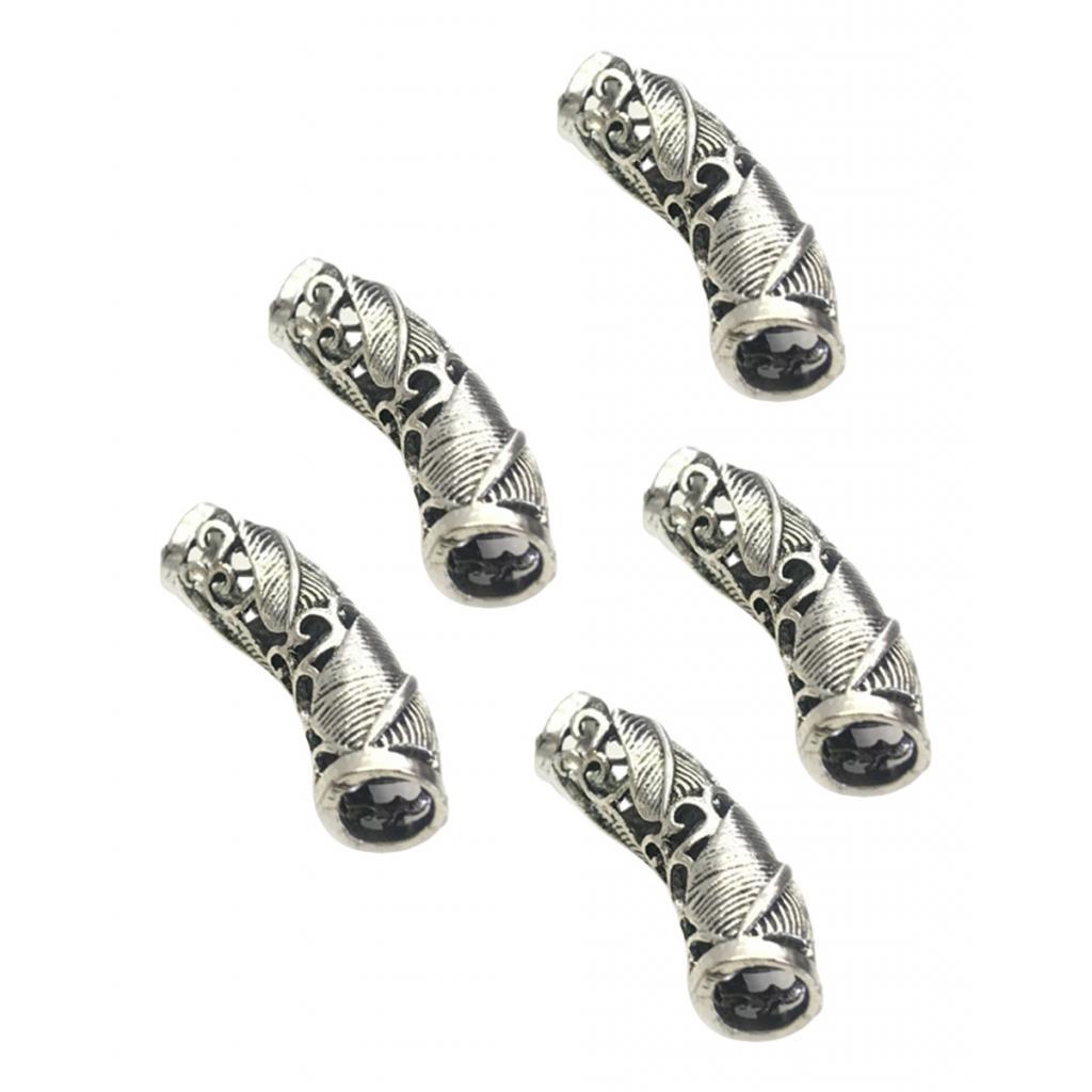4x5pcs 9mm Alloy Metal Dreadlock Beads Hair Braid Rings DIY Cuff Clips Tube