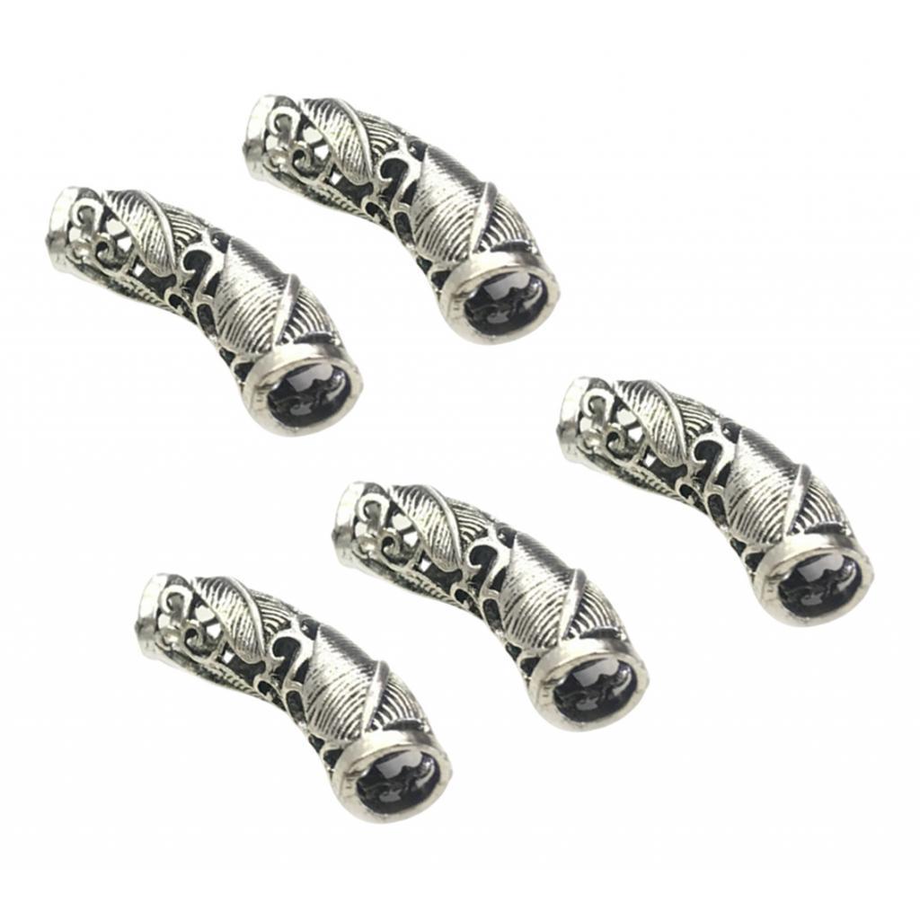 3x5pcs 9mm Alloy Metal Dreadlock Beads Hair Braid Rings DIY Cuff Clips Tube