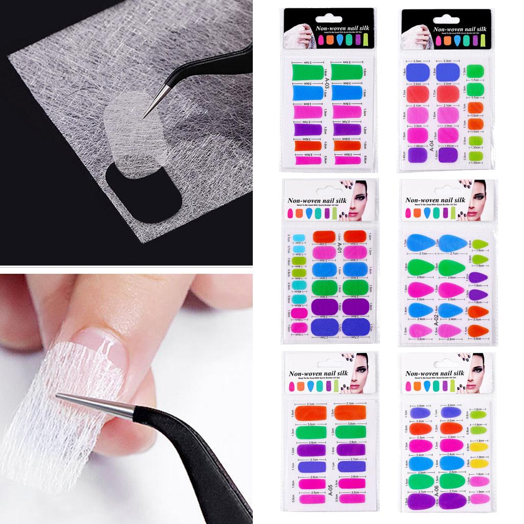 3x2Pcs Nail Art Fiberglass Non-woven Silk Extension Tips Manicure DIY Tools 01