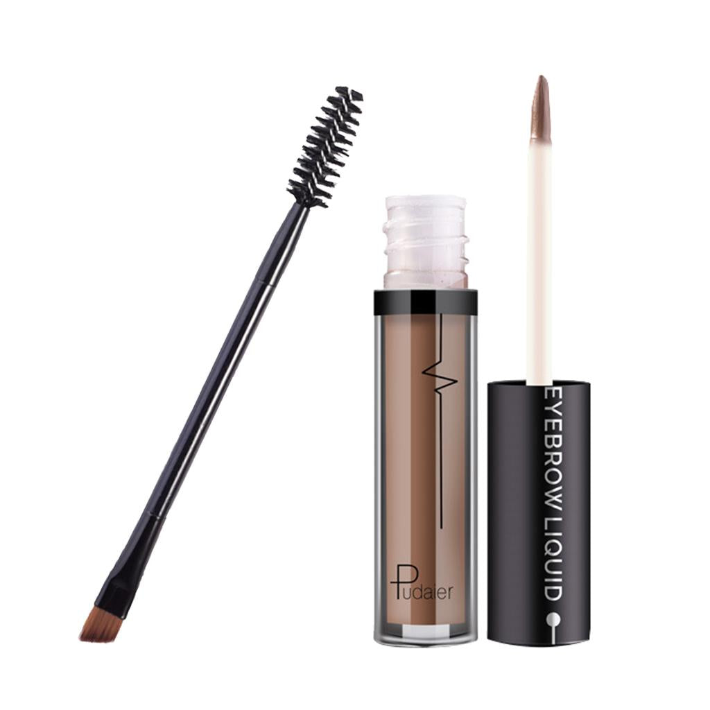 4xLong Lasting Smudge-Proof Tinted Liquid Eyebrow Defining Gel w/ Brush 4.5ml Light Coffee