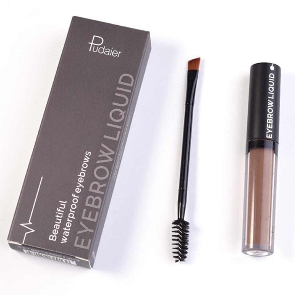 2xLong Lasting Smudge-Proof Tinted Liquid Eyebrow Defining Gel w/ Brush 4.5ml Light Coffee