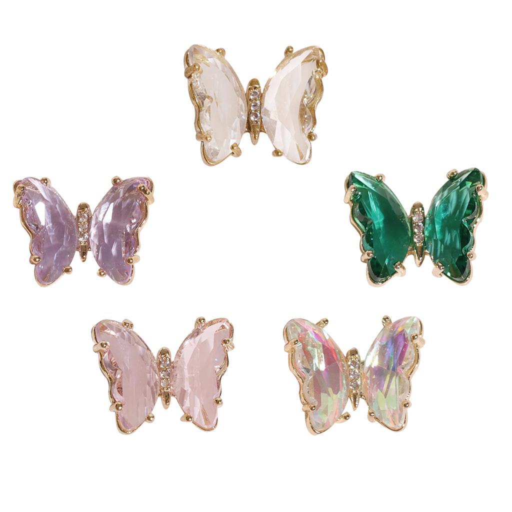 3x3D Manicure Nail Butterfly Resin Flakes Salon Colorful Crystals  01
