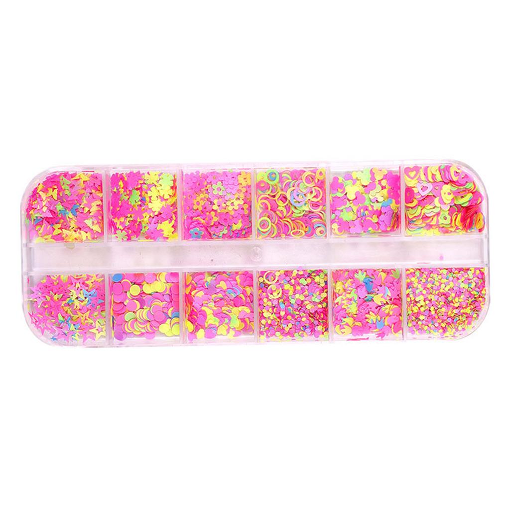 2x12 Colors Nail Glitter Sequins Butterfly Flakes Nail Art 3D Decoration 07