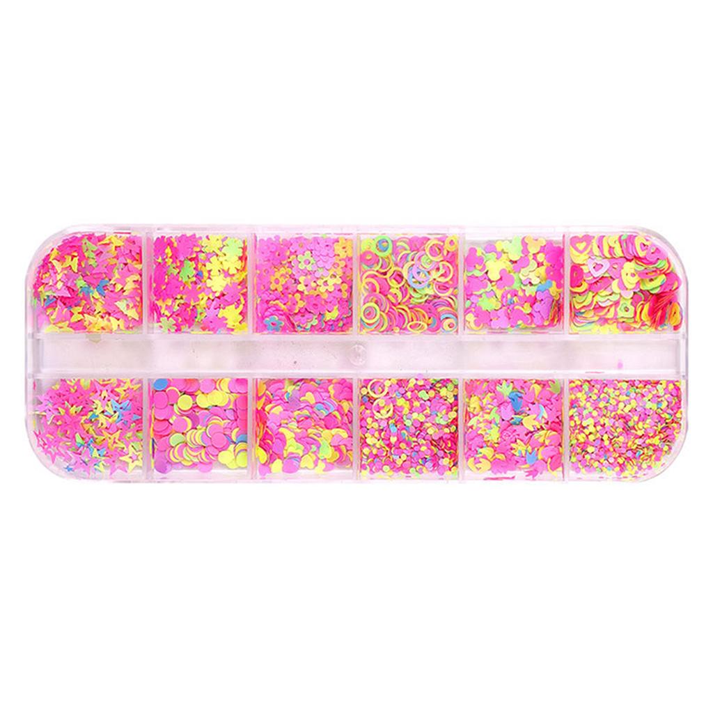 2x12 Colors Nail Glitter Sequins Butterfly Flakes Nail Art 3D Decoration 07