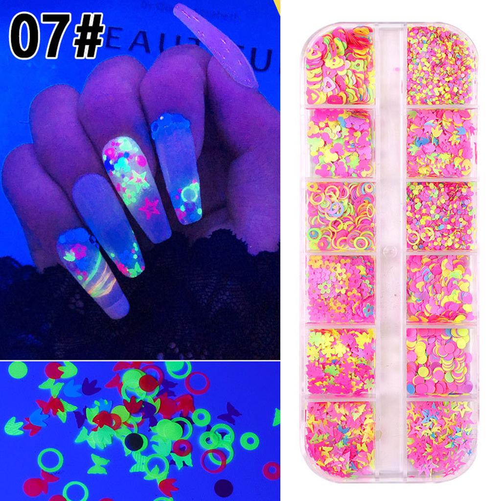 4x12 Colors Nail Glitter Sequins Butterfly Flakes Nail Art 3D Decoration 07