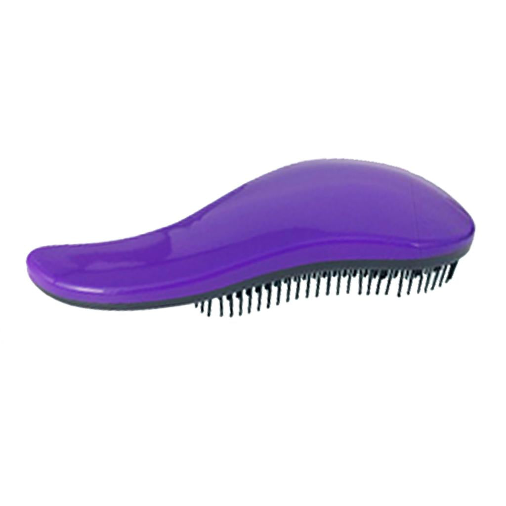 2xHair Brush   Free Hair Combs Unique Handle Detangling Comb Purple