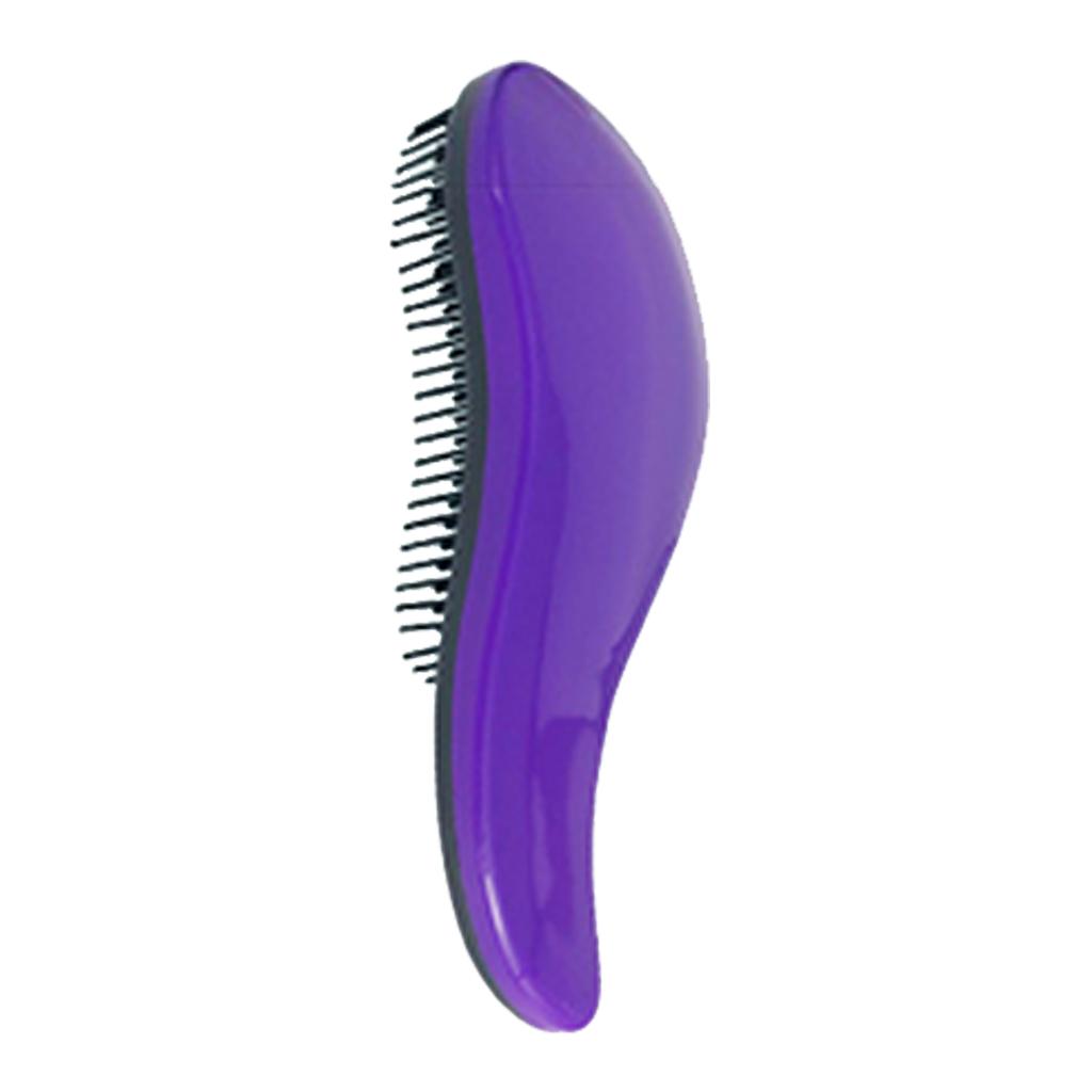 4xHair Brush   Free Hair Combs Unique Handle Detangling Comb Purple